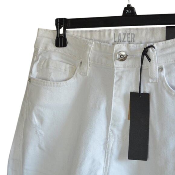 LAZER Men's Slim-Fit Stretch Jeans White Denim - Picture 2 of 3